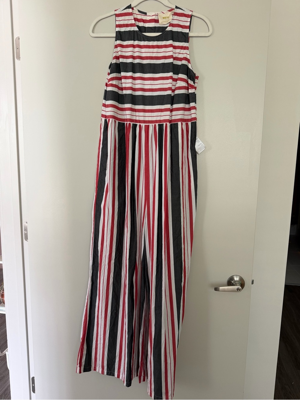 Anthropologie Sleeveless Striped Wide-Leg Jumpsuit